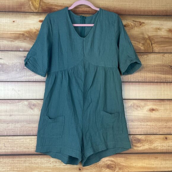 Cupshe Womens Rompers Jumpers (2) Large Boho Short Sleeve V-Neck Pockets - Picture 9 of 16